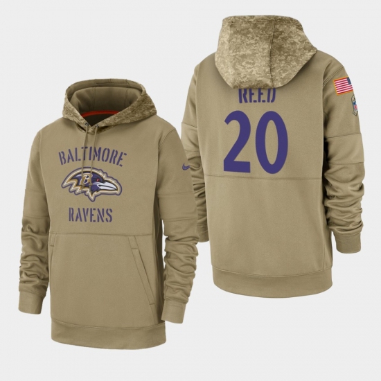Mens Baltimore Ravens 20 Ed Reed 2019 Salute to Service Sideline