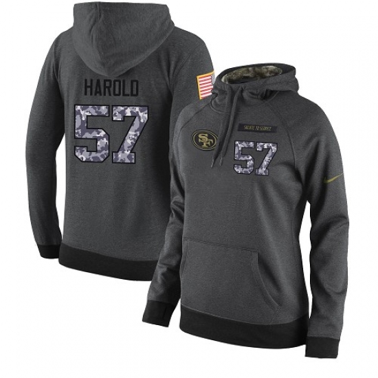 NFL Womens Nike San Francisco 49ers 57 Eli Harold Stitched Black Anthracite Salute to Service Player
