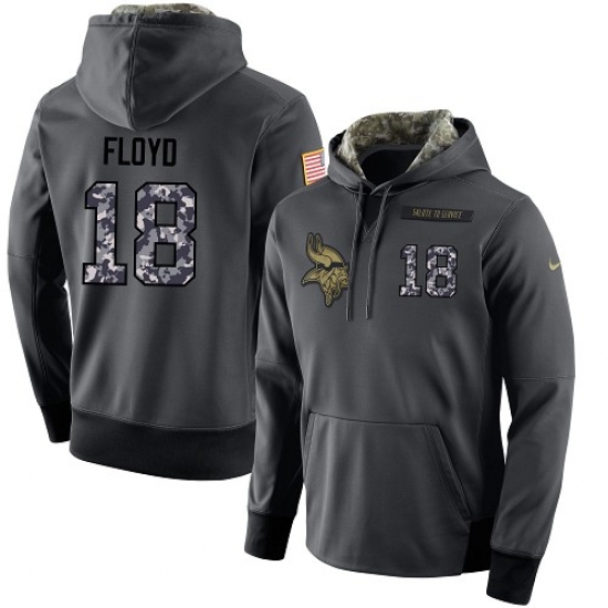 NFL Mens Nike Minnesota Vikings 18 Michael Floyd Stitched Black Anthracite Salute to Service Player 