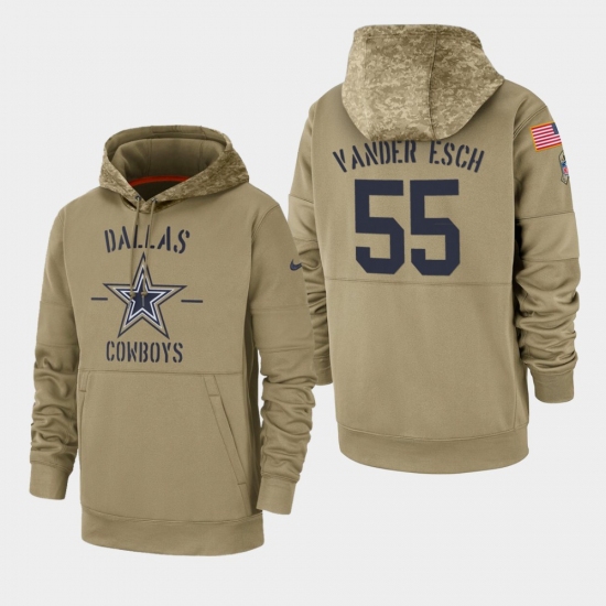 Mens Dallas Cowboys 55 Leighton Vander Esch 2019 Salute to Service Sideline Therma Pullover Hoodie T