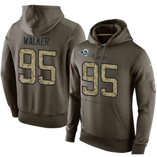 NFL Nike Los Angeles Rams 95 Tyrunn Walker Green Salute To Servi