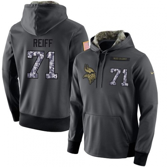 NFL Mens Nike Minnesota Vikings 71 Riley Reiff Stitched Black Anthracite Salute to Service Player Pe