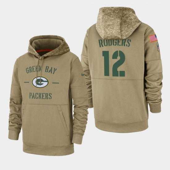 Mens Green Bay Packers 12 Aaron Rodgers 2019 Salute to Service S