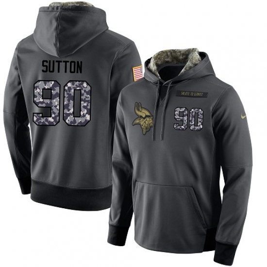 NFL Mens Nike Minnesota Vikings 90 Will Sutton Stitched Black Anthracite Salute to Service Player Pe