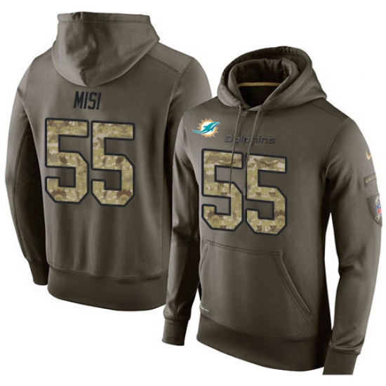 NFL Nike Miami Dolphins 55 Koa Misi Green Salute To Service Mens Pullover Hoodie