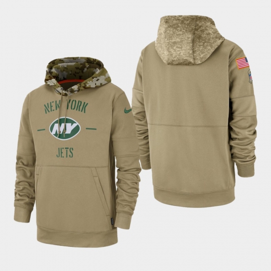 Mens New York Jets Tan 2019 Salute to Service Sideline Therma Pu