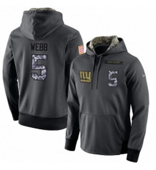 NFL Mens Nike New York Giants 5 Davis Webb Stitched Black Anthracite Salute to Service Player Perfor