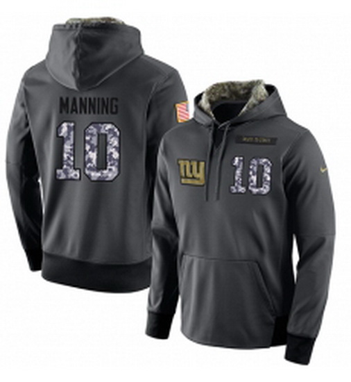 NFL Mens Nike New York Giants 10 Eli Manning Stitched Black Anthracite Salute to Service Player Perf
