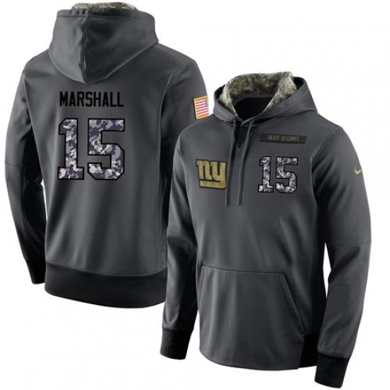 NFL Mens Nike New York Giants 15 Brandon Marshall Stitched Black Anthracite Salute to Service Player