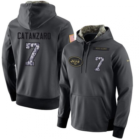 NFL Mens Nike New York Jets 7 Chandler Catanzaro Elite Stitched Black Anthracite Salute to Service P