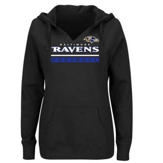 NFL Baltimore Ravens Majestic Womens Self Determination Pullover Hoodie Black