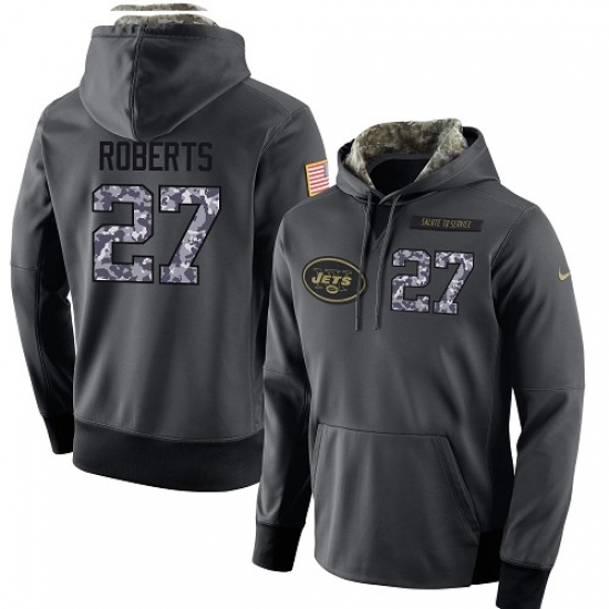 NFL Mens Nike New York Jets 27 Darryl Roberts Stitched Black Anthracite Salute to Service Player Per