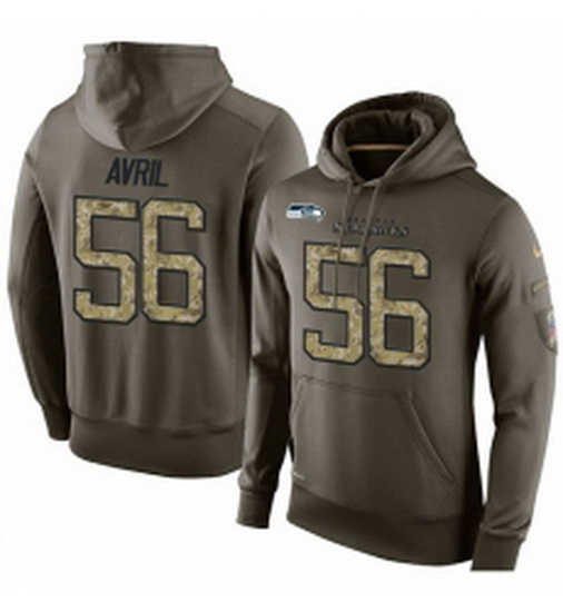 NFL Nike Seattle Seahawks 56 Cliff Avril Green Salute To Service