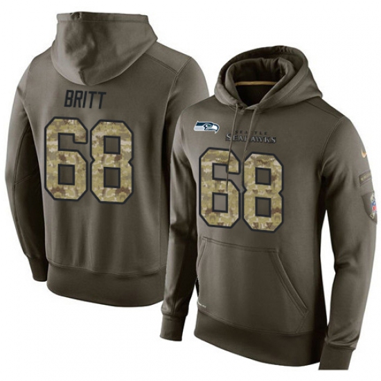 NFL Nike Seattle Seahawks 68 Justin Britt Green Salute To Servic