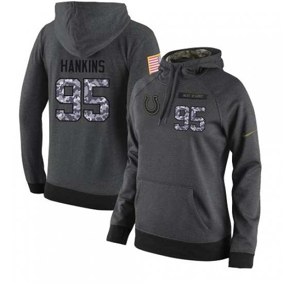 NFL Womens Nike Indianapolis Colts 95 Johnathan Hankins Stitched Black Anthracite Salute to Service 