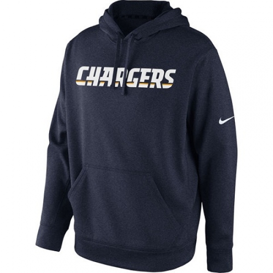 NFL Los Angeles Chargers Nike KO Wordmark Performance Hoodie Navy Blue