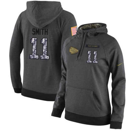 NFL Womens Nike Kansas City Chiefs 11 Alex Smith Stitched Black Anthracite Salute to Service Player 