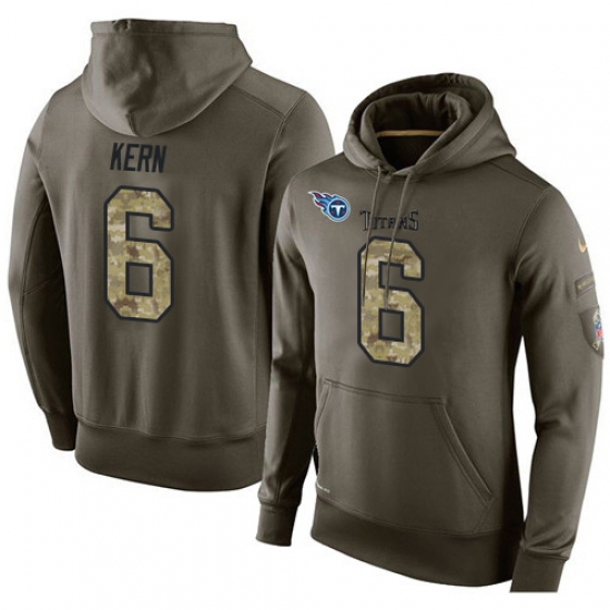 NFL Nike Tennessee Titans 6 Brett Kern Green Salute To Service Mens Pullover Hoodie