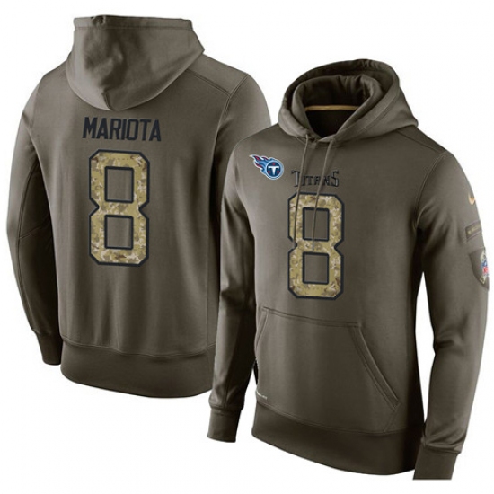 NFL Nike Tennessee Titans 8 Marcus Mariota Green Salute To Service Mens Pullover Hoodie