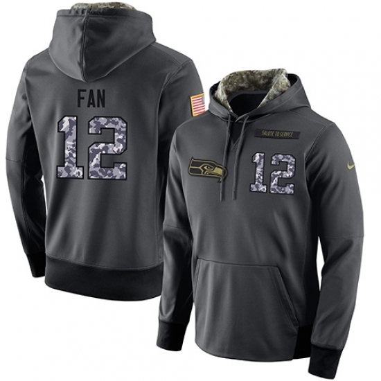 NFL Mens Nike Seattle Seahawks 12th Fan Stitched Black Anthracite Salute to Service Player Performan