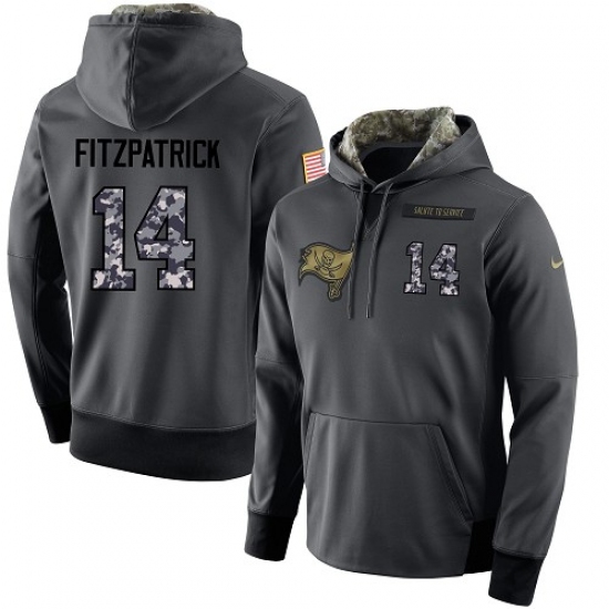 NFL Mens Nike Tampa Bay Buccaneers 14 Ryan Fitzpatrick Stitched Black Anthracite Salute to Service P