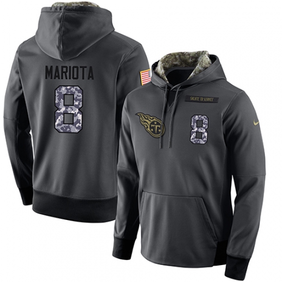 NFL Mens Nike Tennessee Titans 8 Marcus Mariota Stitched Black Anthracite Salute to Service Player P