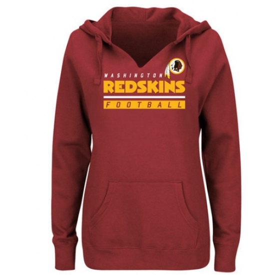 NFL Washington Redskins Majestic Womens Self Determination Pullover Hoodie Burgundy