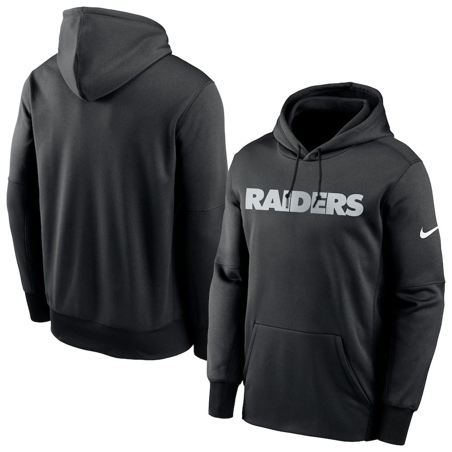 Men Las Vegas Raiders Nike Fan Gear Wordmark Performance Pullover Hoodie Black