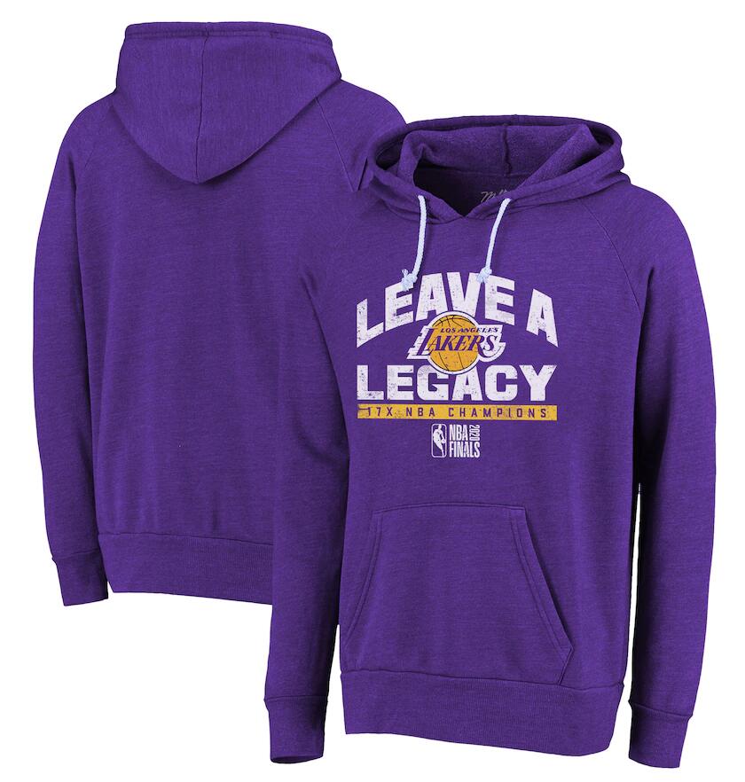 Men Los Angeles Lakers Purple 2020 NBA Finals Champions Tri Blend Pullover Hoodie