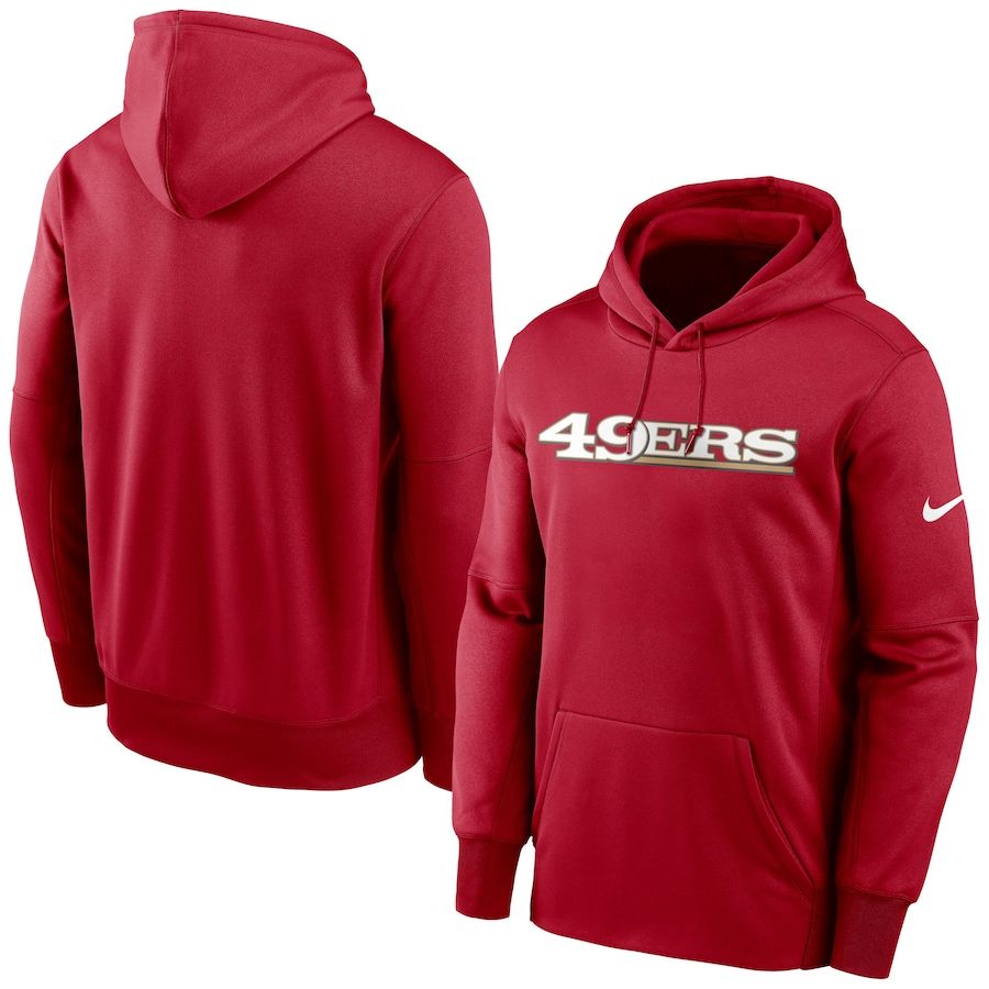 Men San Francisco 49ers Nike Fan Gear Wordmark Performance Pullover Hoodie Scarlet