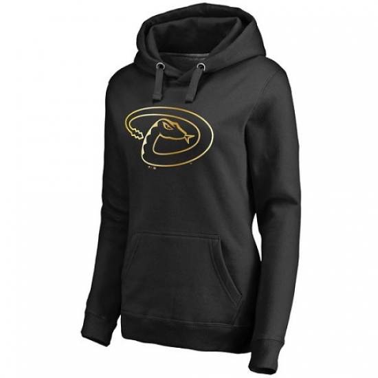 MLB Arizona Diamondbacks Women Gold Collection Pullover Hoodie Black