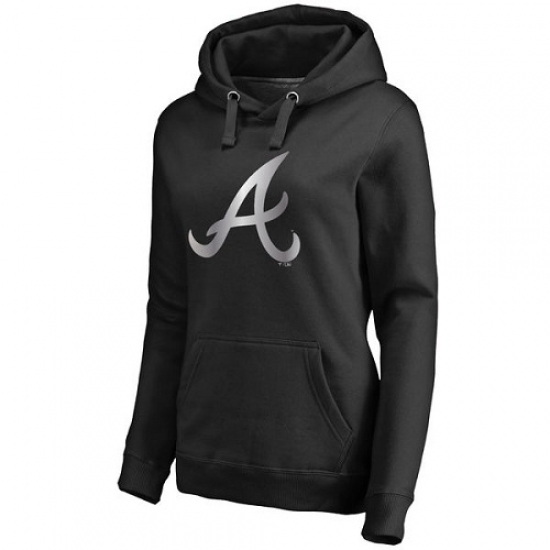 MLB Atlanta Braves Women Platinum Collection Pullover Hoodie Black