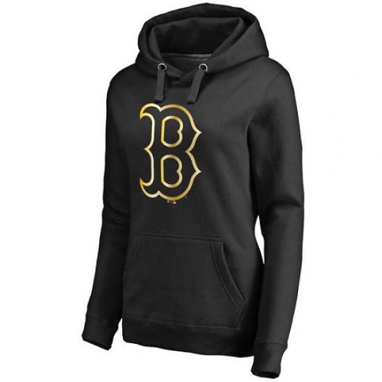 MLB Boston Red Sox Women Gold Collection Pullover Hoodie Black