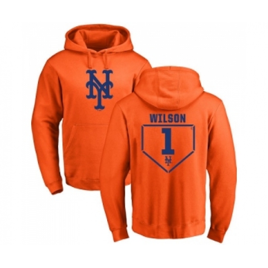 Men MLB Nike New York Mets 1 Mookie Wilson Orange RBI Pullover Hoodie