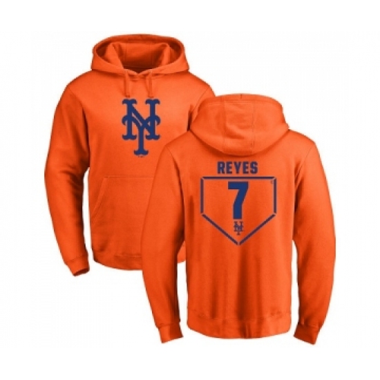 Men MLB Nike New York Mets 7 Jose Reyes Orange RBI Pullover Hoodie