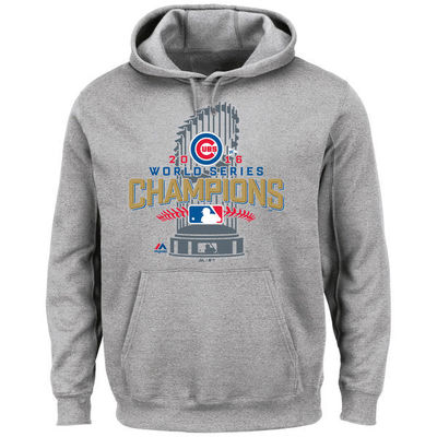 Men Chicago Cubs Heathered Gray Big  26 Tall 2016 World Series Champions Locker Room Men Pullover Ho