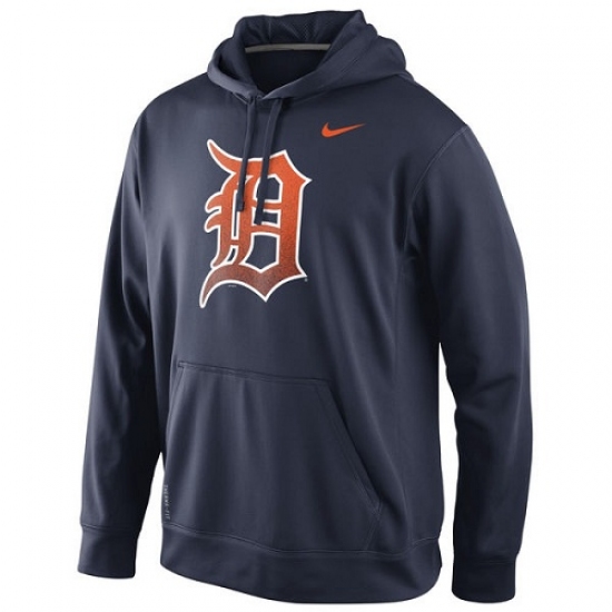 Men MLB Detroit Tigers Nike Logo Performance Hoodie Navy Blue