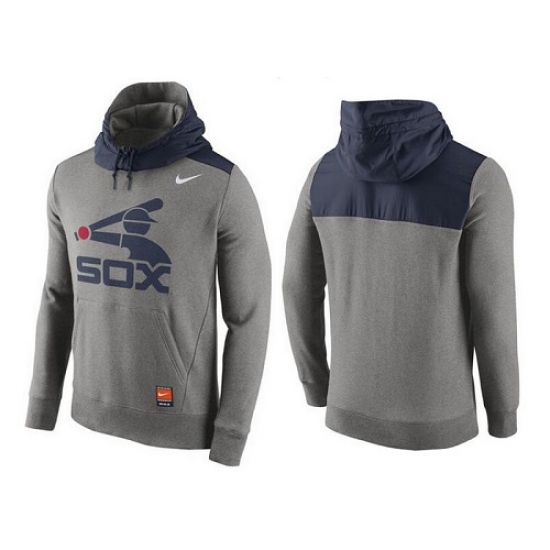 MLB Men Chicago White Sox Nike Gray Cooperstown Collection Hybrid Pullover Hoodie