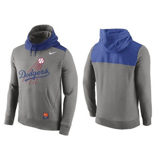 MLB Men Los Angeles Dodgers Nike Gray Cooperstown Collection Hybrid Pullover Hoodie