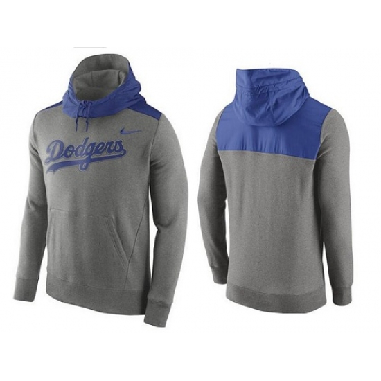 MLB Men Los Angeles Dodgers Nike Gray Hybrid Hoodie