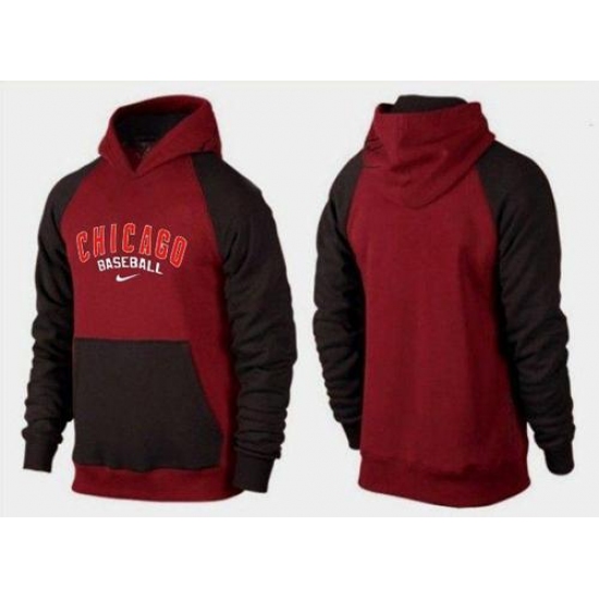 MLB Men Nike Chicago Cubs Pullover Hoodie RedBrown