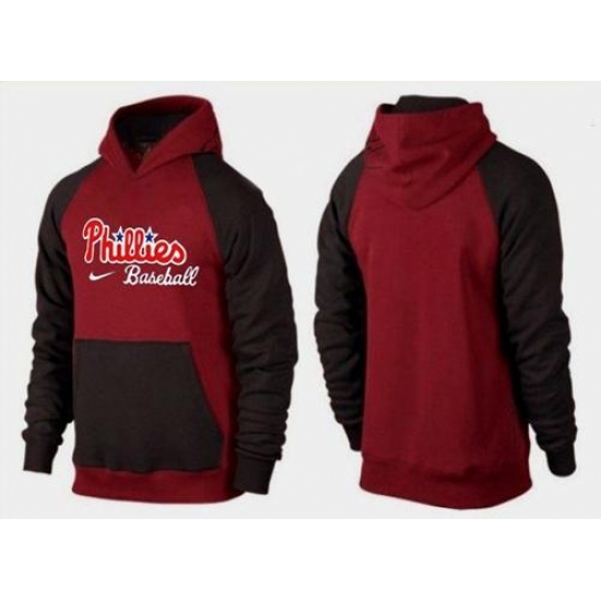 MLB Men Nike Philadelphia Phillies Pullover Hoodie RedBrown