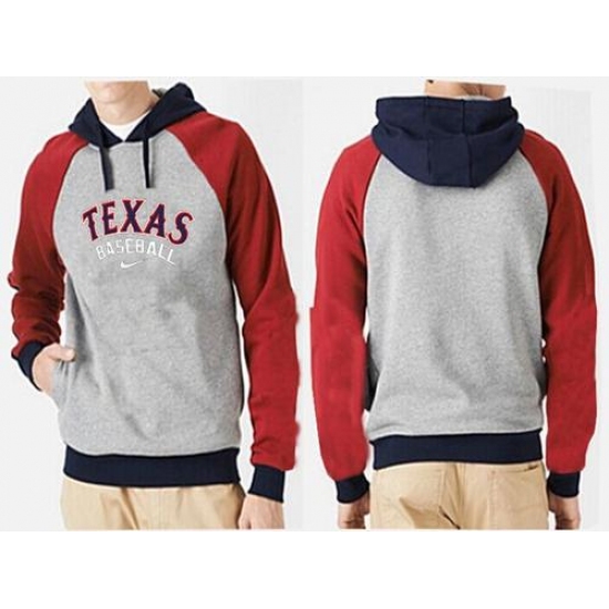 MLB Men Nike Texas Rangers Pullover Hoodie GreyRed