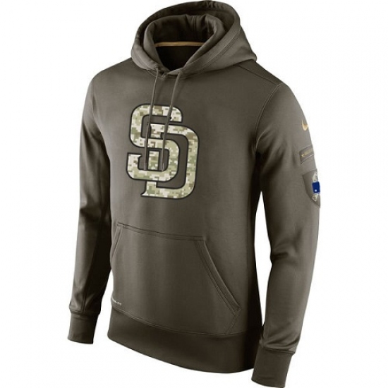 MLB Men San Diego Padres Nike Olive Salute To Service KO Performance Hoodie