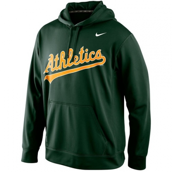 MLB Oakland Athletics Nike Men KO Wordmark Perfomance Hoodie Green