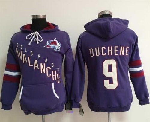 Colorado Avalanche 9 Lanny McDonald Purple Women Old Time Heidi NHL Hoodie