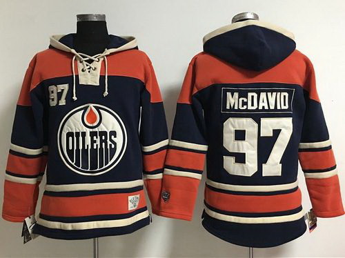 Edmonton Oilers 97 Connor McDavid Navy Blue Women Old Time Lacer