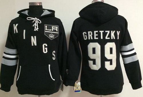 Los Angeles Kings 99 Wayne Gretzky Black Women Old Time Heidi NHL Hoodie