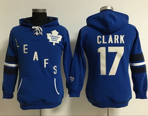 Toronto Maple Leafs 17 Wendel Clark Blue Women Old Time Heidi Hoodie NHL Hoodie