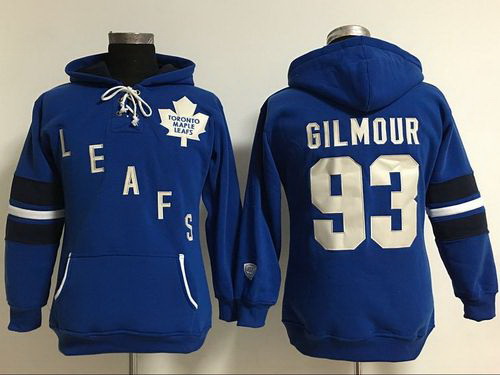 Toronto Maple Leafs 93 Doug Gilmour Blue Women Old Time Heidi Hoodie NHL Hoodie